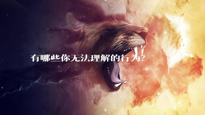 有哪些你无法理解的行为？