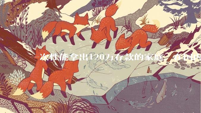 一次性能拿出120万存款的家庭，在国内还有多少呢？