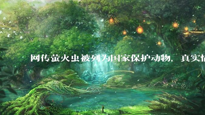 网传萤火虫被列为国家保护动物，真实情况如何？曾经农村随处可见为何变得罕见了？
