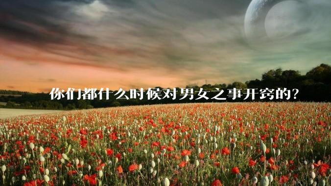 你们都什么时候对男女之事开窍的？