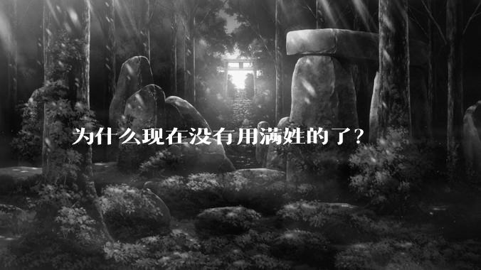 为什么现在没有用满姓的了？